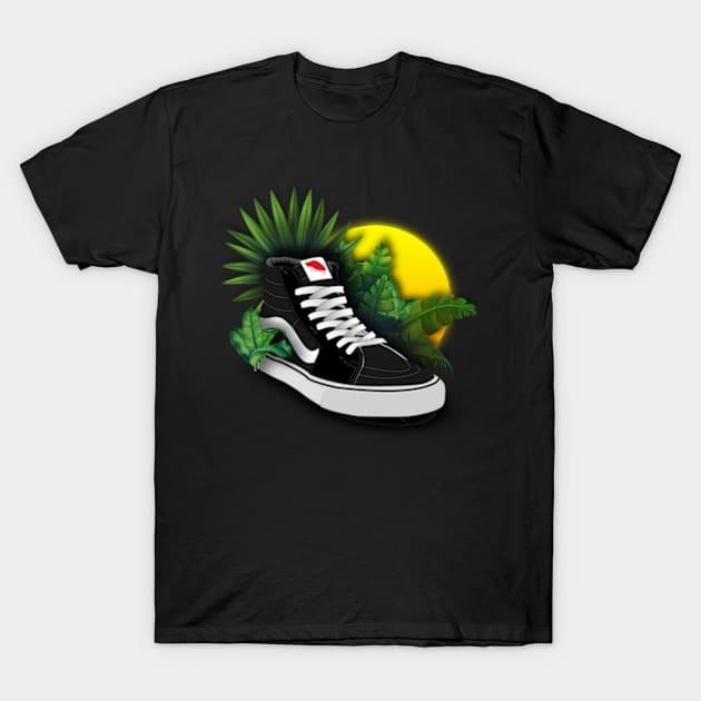 Tropical High Tops T-Shirt by perdewtwanaus